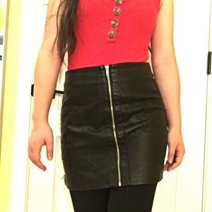 Forever 21 Faux Star Leather Skirt
